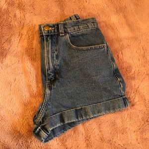 American apparel high waisted denim shorts 28